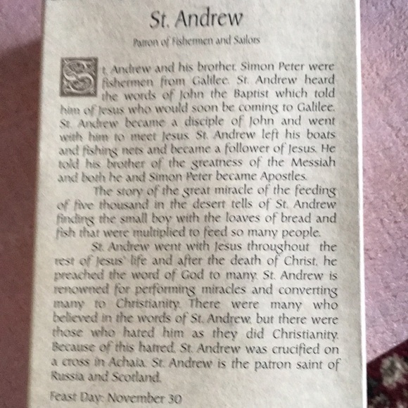 St Andrew- Patron Saint of Fishermen & Sailors Figurine NIB - Picture 8 of 10